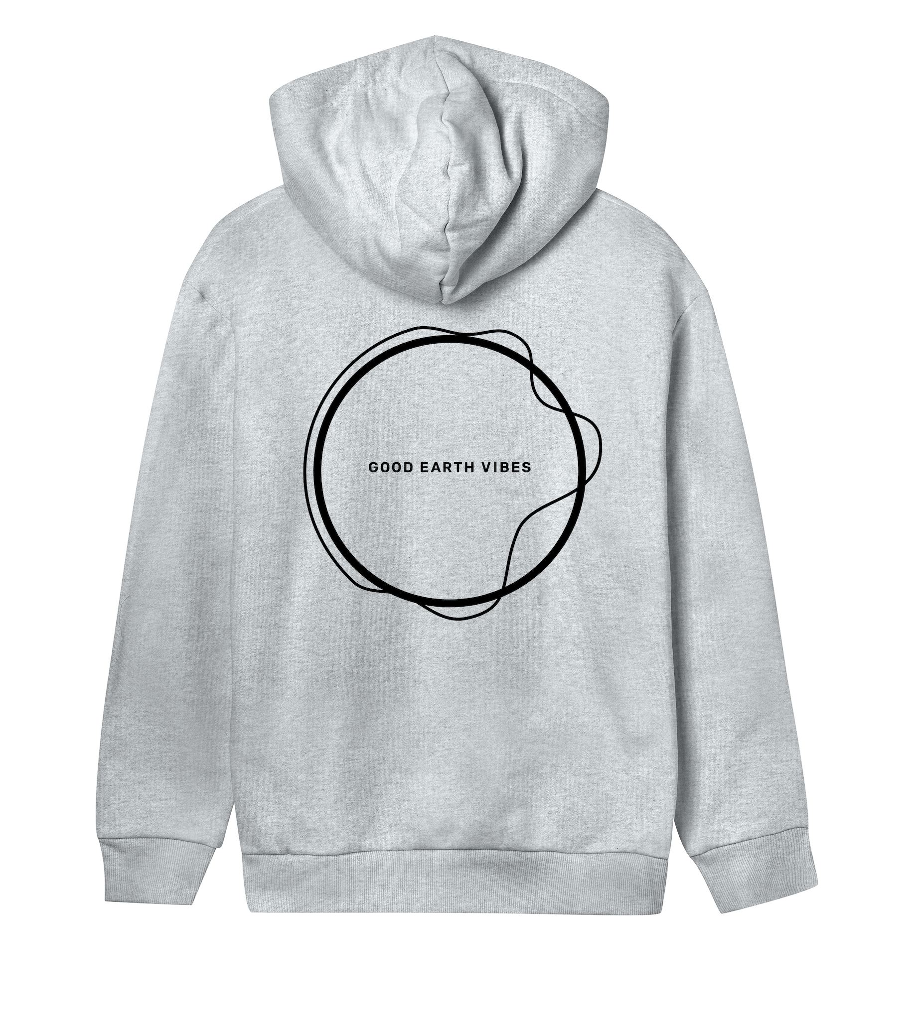 Hoodie Frauen Grau meliert Rückseite – Good Earth Vibes