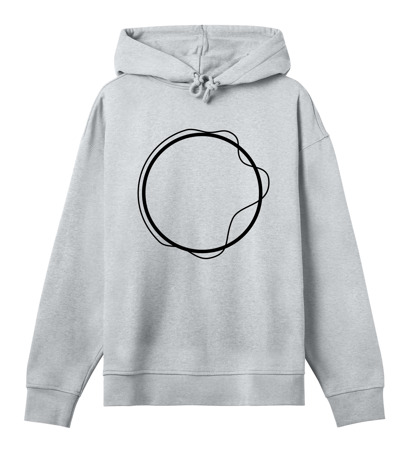 Hoodie Frauen, Oversized, Grau meliert, Vorne, Good Earth Vibes, zweiseitig