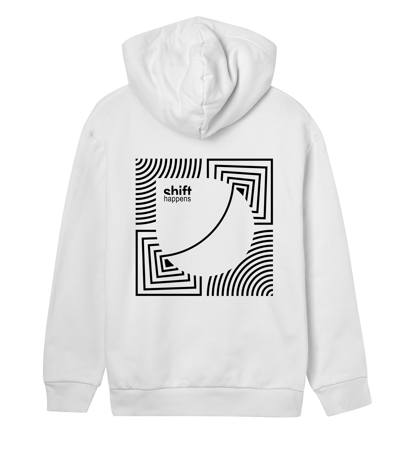 Hoodie Frauen Regular, Off-White, Hinten, Good Morning World, zweiseitig, Shift_Happens N01