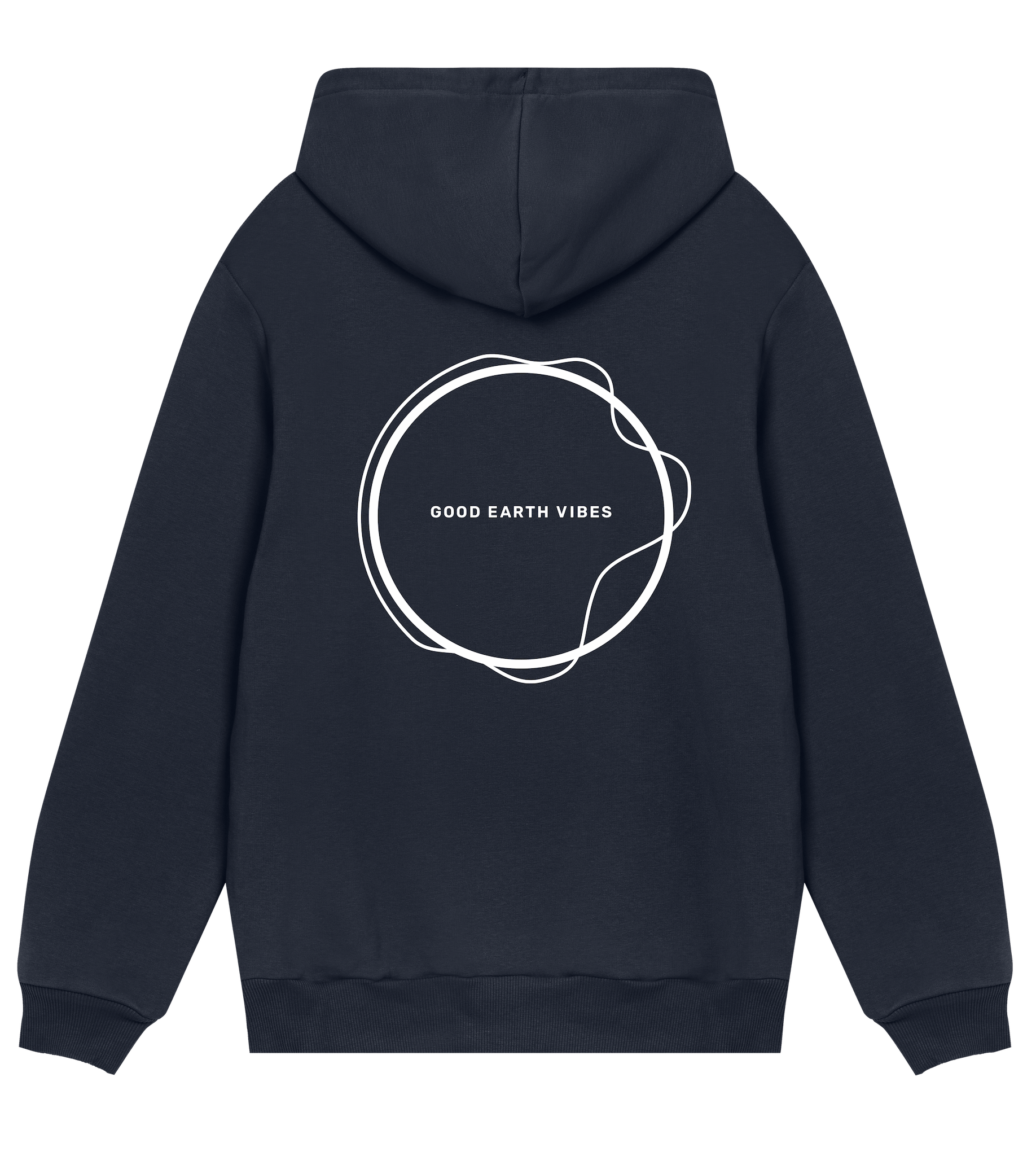 Hoodie Männer Regular Dunkelblau Rückseite – Good Earth Vibes