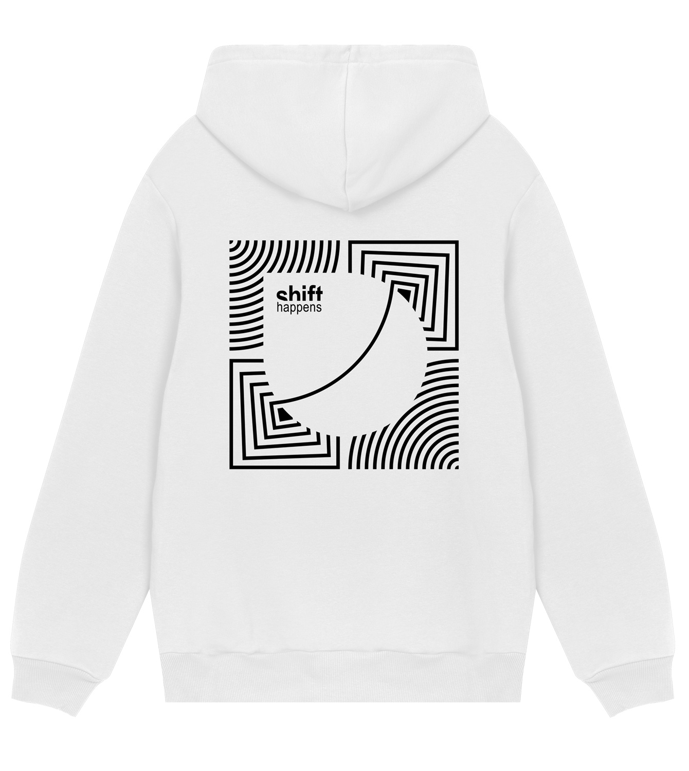 Hoodie Männer Regular, Off-White, Hinten, Good Morning World, zweiseitig, Shift_Happens N01