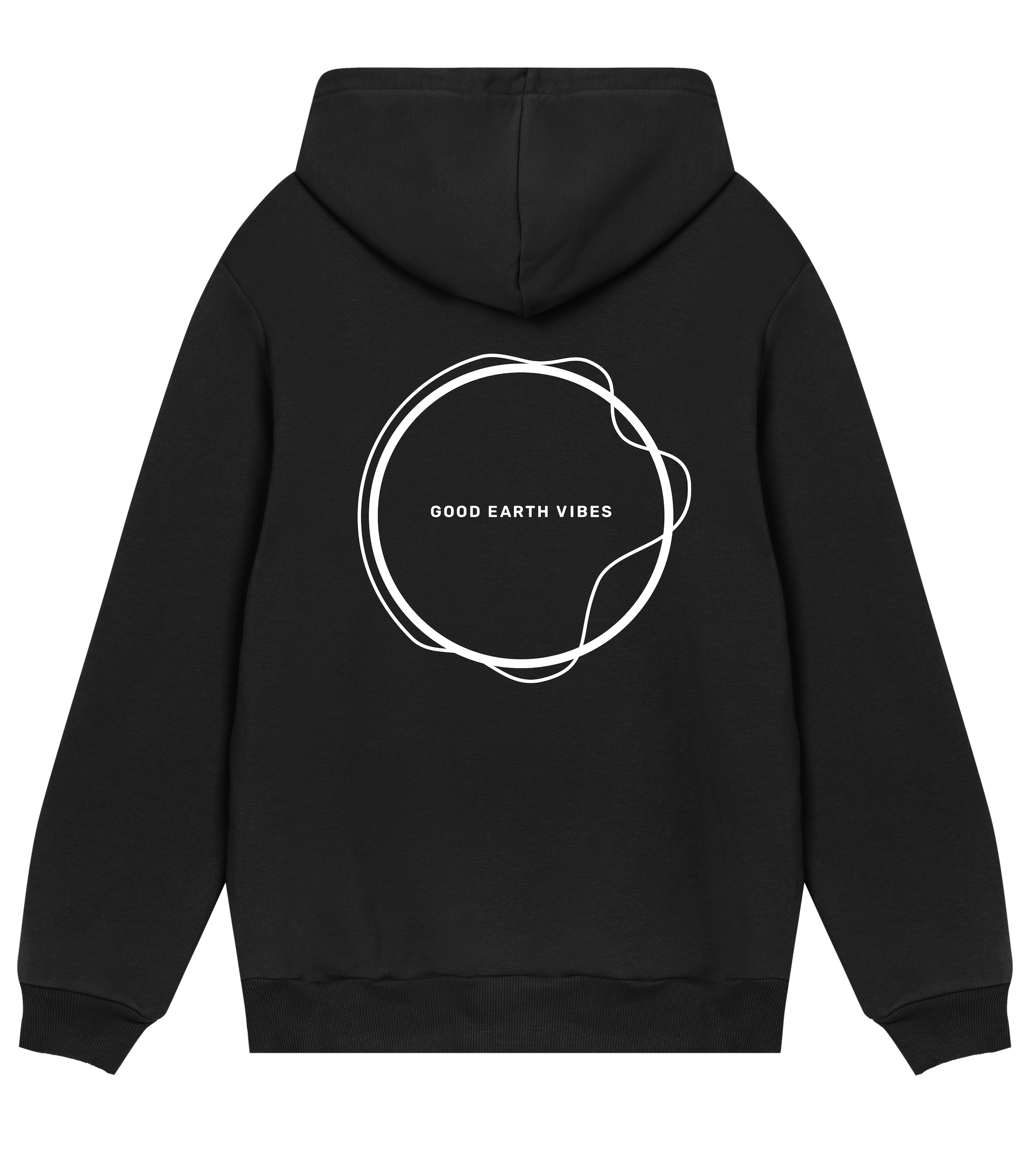 Hoodie Männer Regular Schwarz Rückseite – Good Earth Vibes