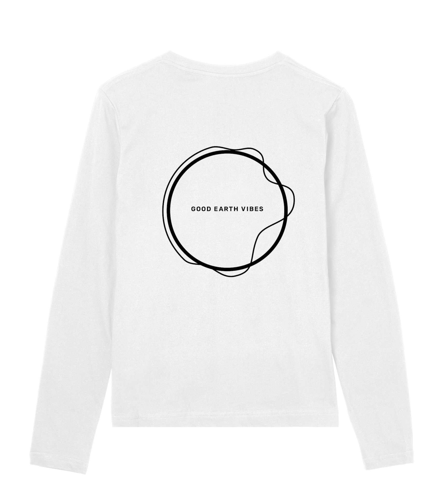 Longsleeve Damen Weiss Regular Rückseite – Good Earth Vibes