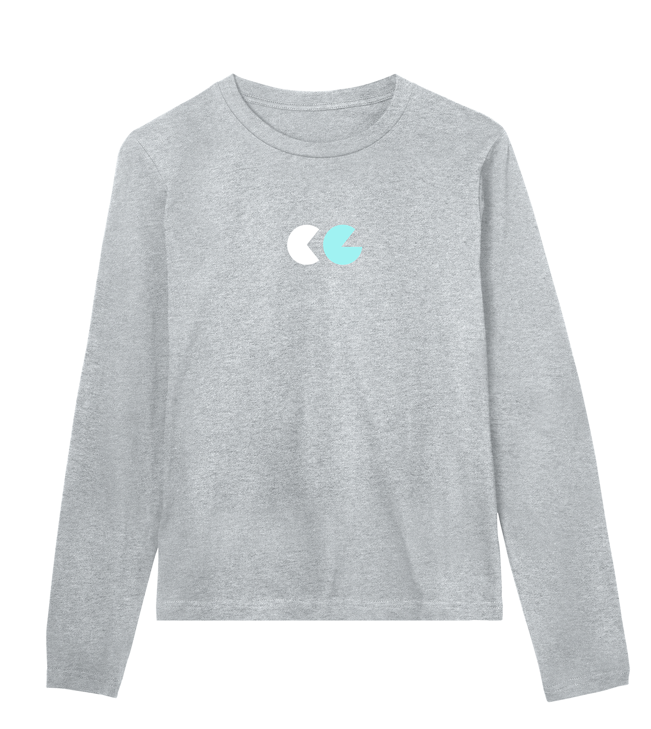 Longsleeve Frauen Regular, Grau meliert, Vorne, Good Morning World, zweiseitig, Greed Control N01