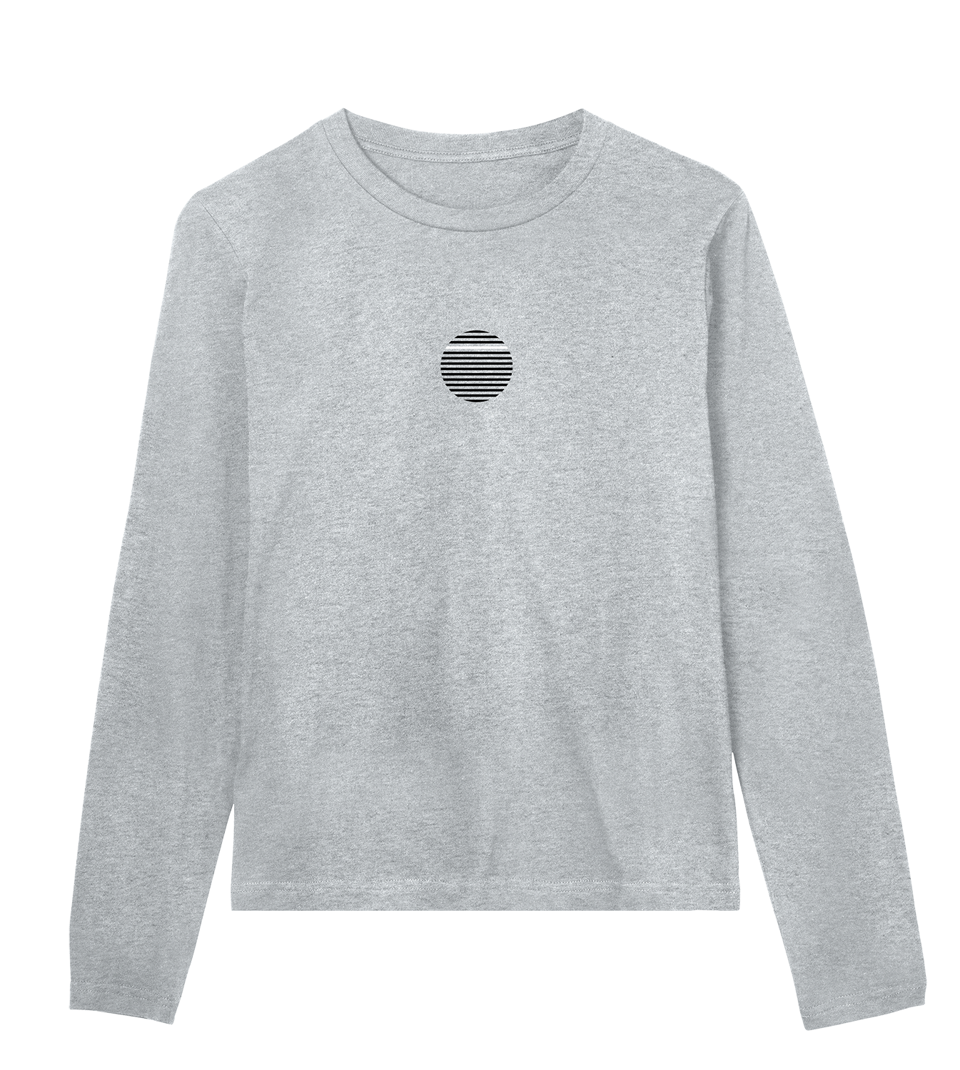 Longsleeve Frauen Regular, Grau meliert, Vorne, Good Morning World, zweiseitig, N01
