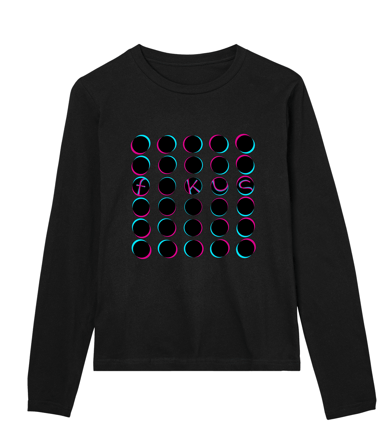 Longsleeve Frauen Regular, Schwarz, Vorne, Good Morning World, einseitig, Fokus N01