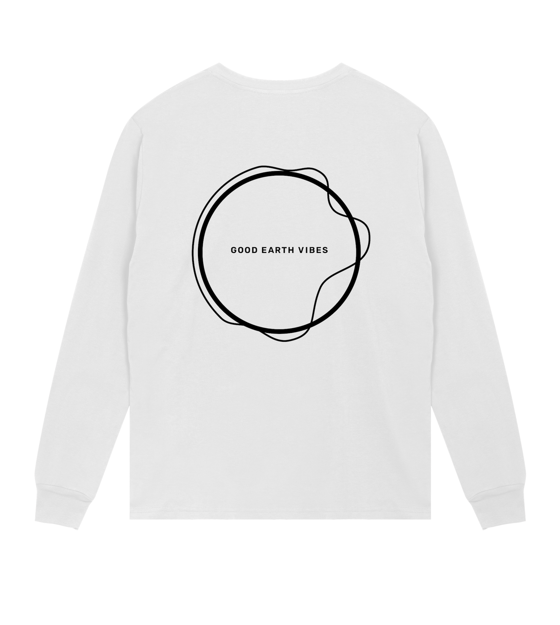 Longsleeve Herren Weiss Regular Rückseite – Good Earth Vibes