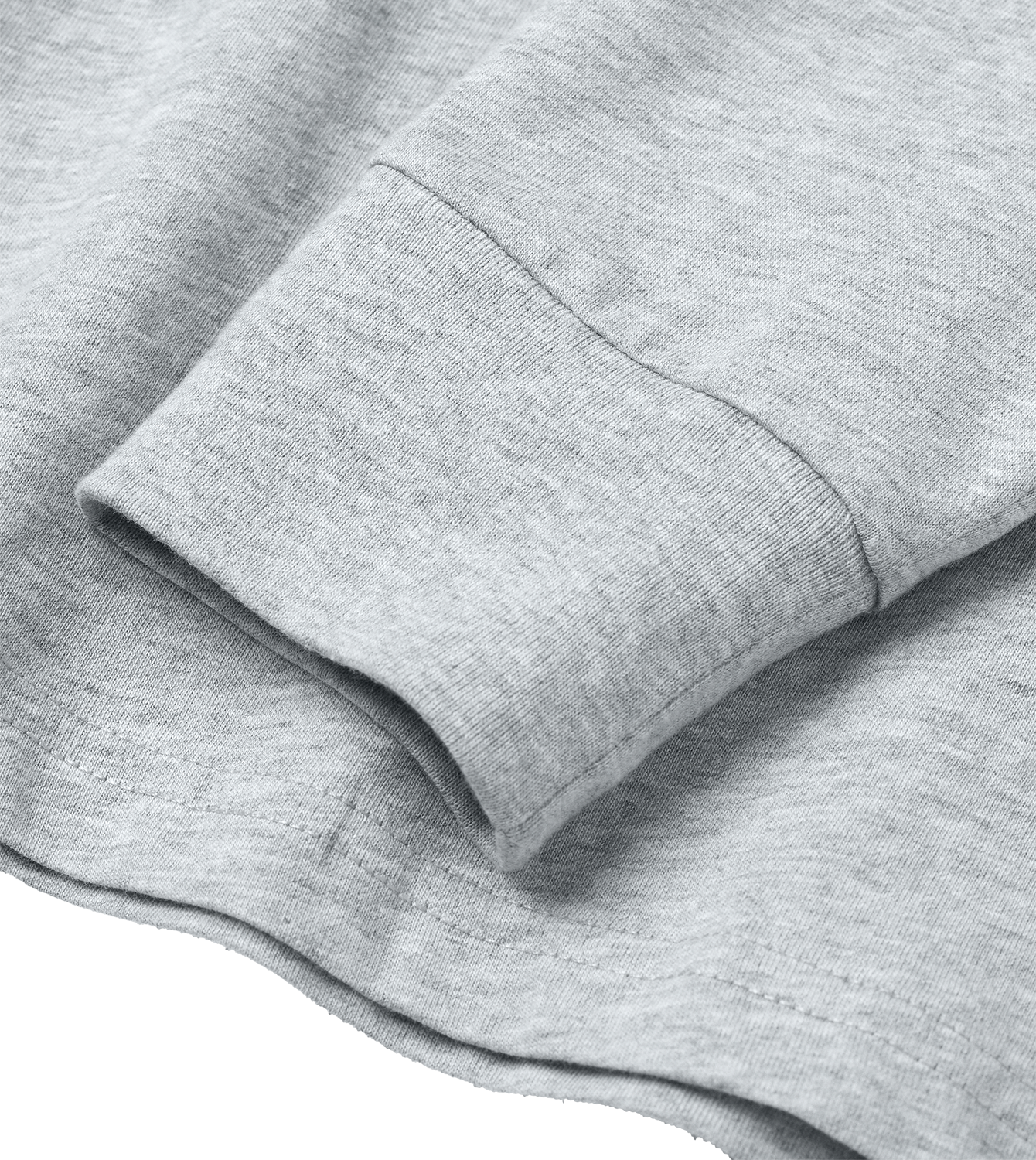 Longsleeve Männer Regular, Grau meliert, Detail, Good Morning World, einseitig, Let's Buzz N01