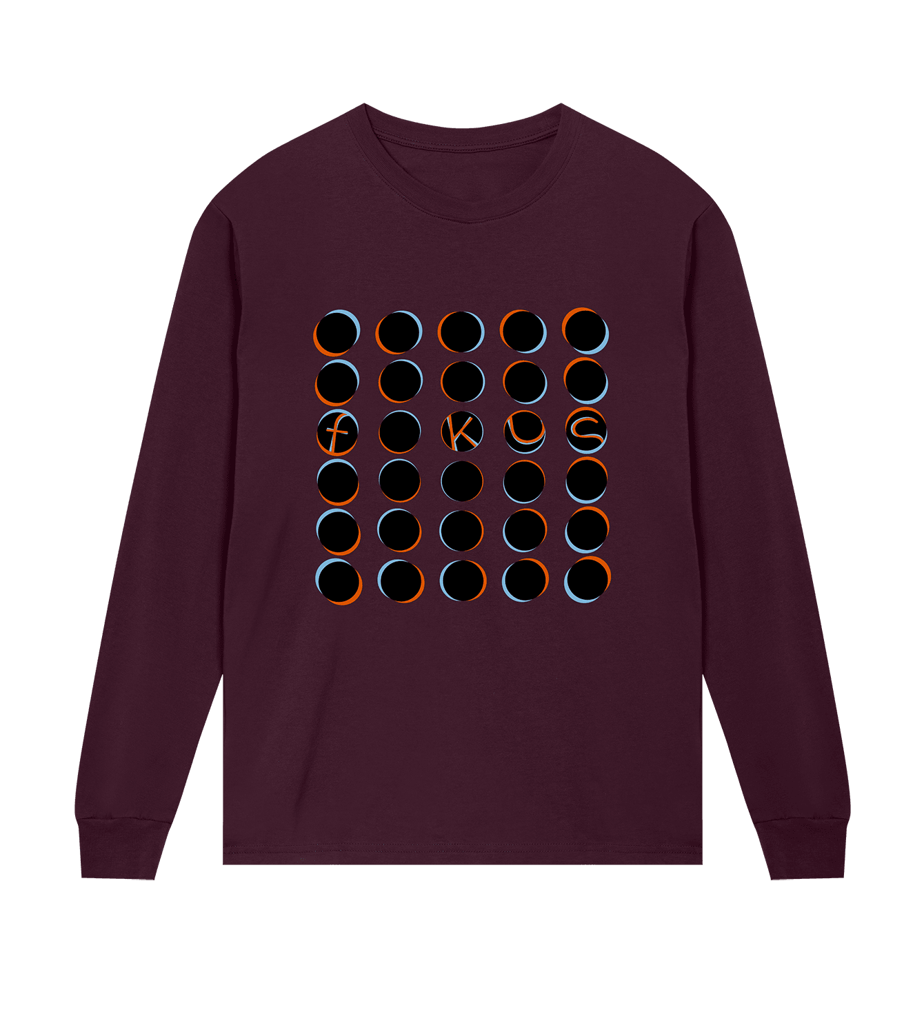 Longsleeve Männer Regular, Maroon, Vorne, Good Morning World, einseitig, Fokus N01