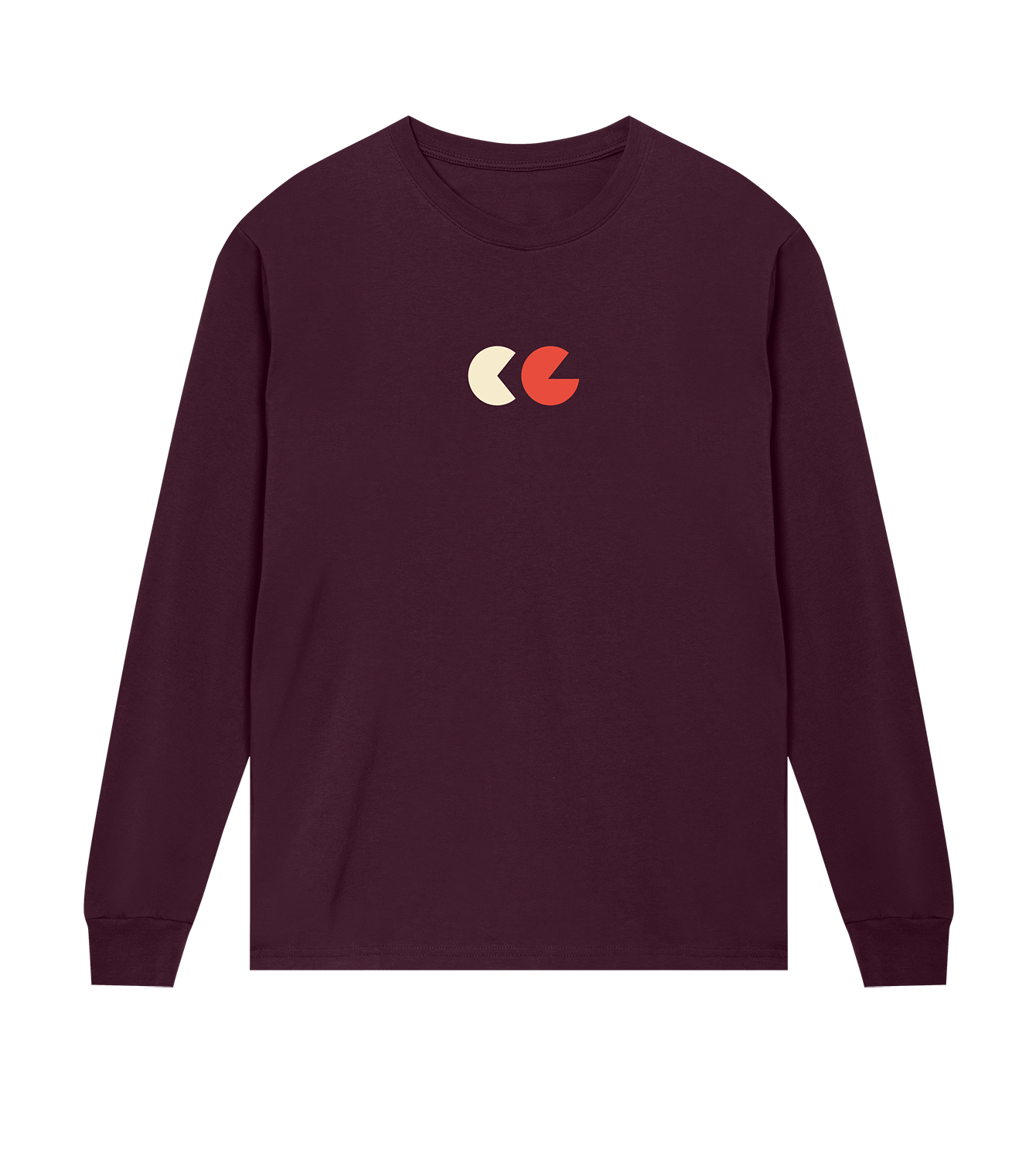 Longsleeve Männer Regular, Maroon, Vorne, Good Morning World, zweiseitig, Greed Control N01