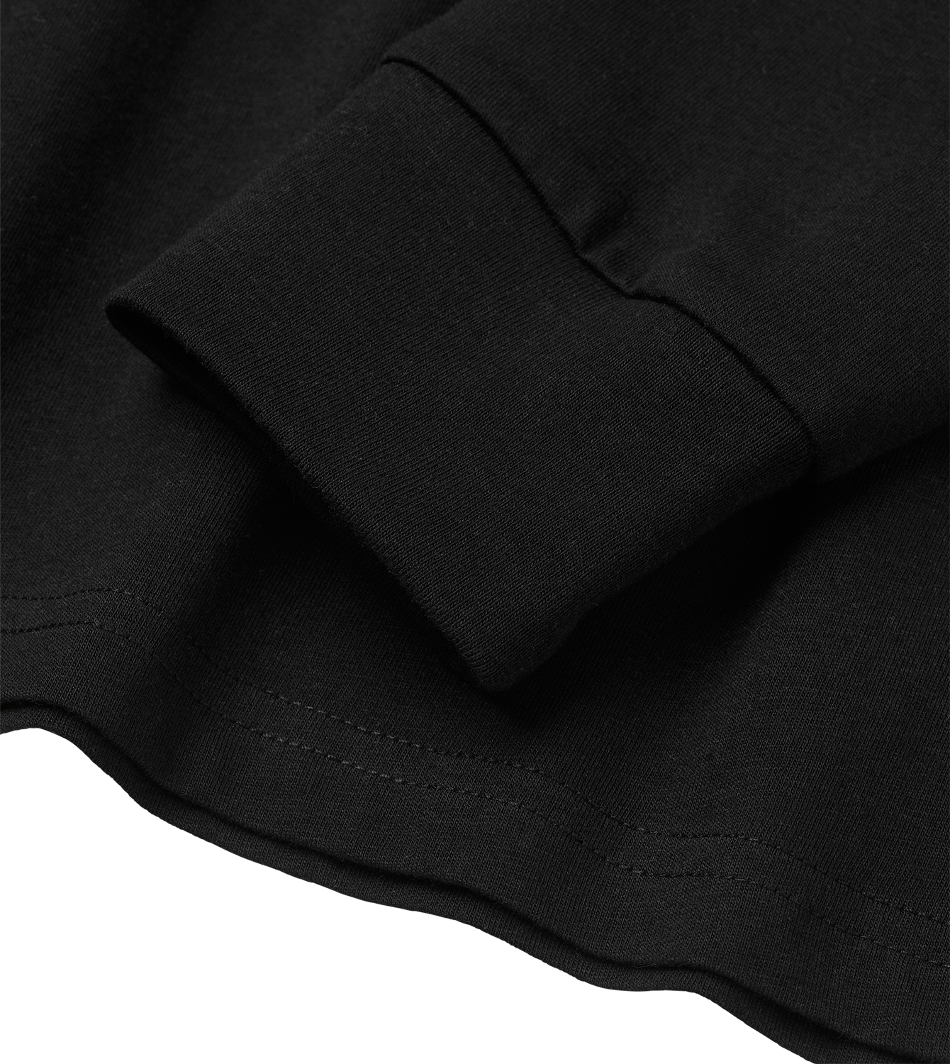 Longsleeve Männer Regular, Schwarz, Detail, Good Morning World, einseitig, Let's Buzz N01