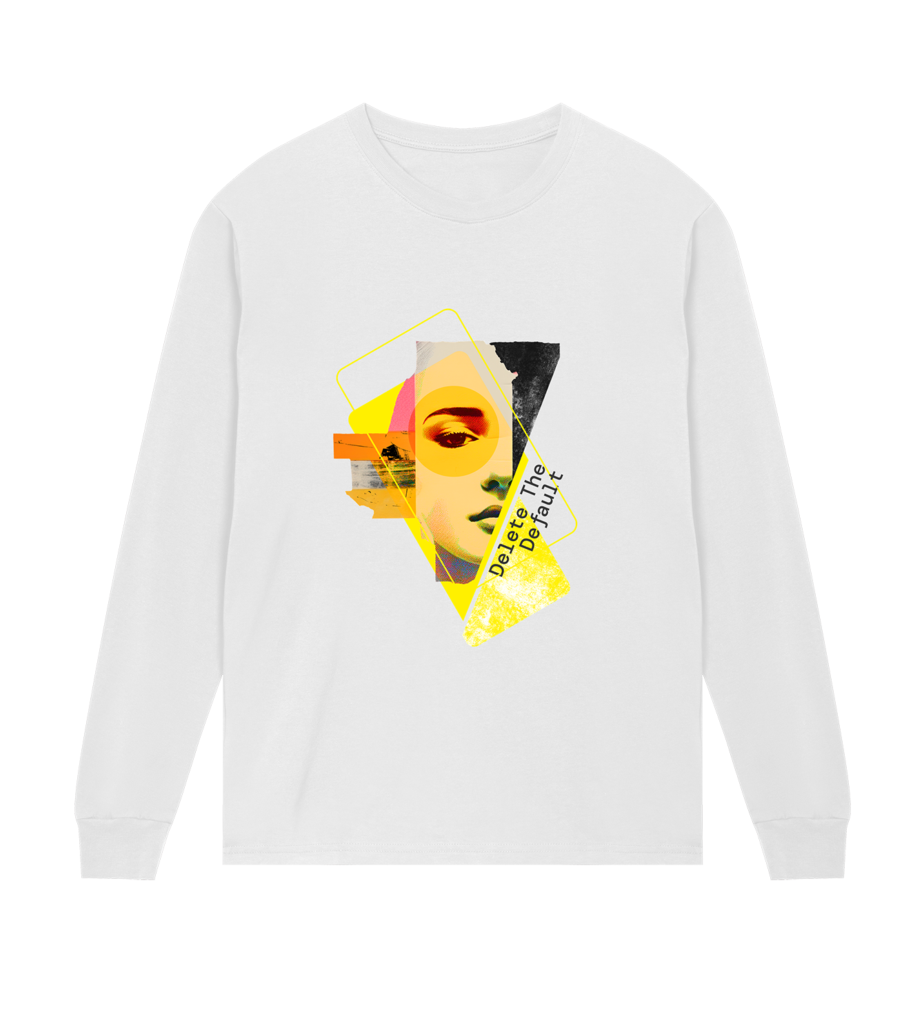 Longsleeve Männer Regular, Weiss, Vorne, Good Morning World, einseitig, Delete The Default N01
