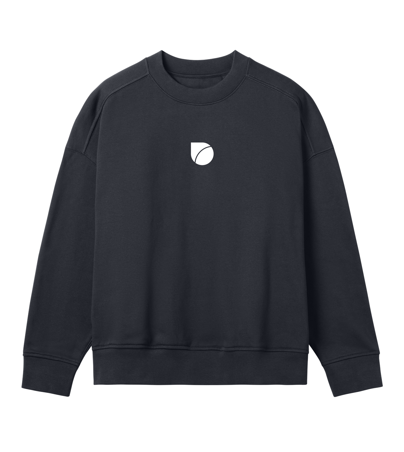 Sweatshirt Damen Oversized, Off Black, Vorne, Good Morning World, zweiseitig, Shift Happens N01