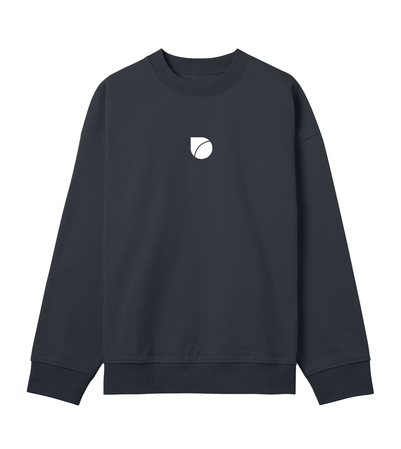 Sweatshirt Herren Boxy, Off Schwarz, Vorne, Good Morning World, zweiseitig, Shift Happens N01