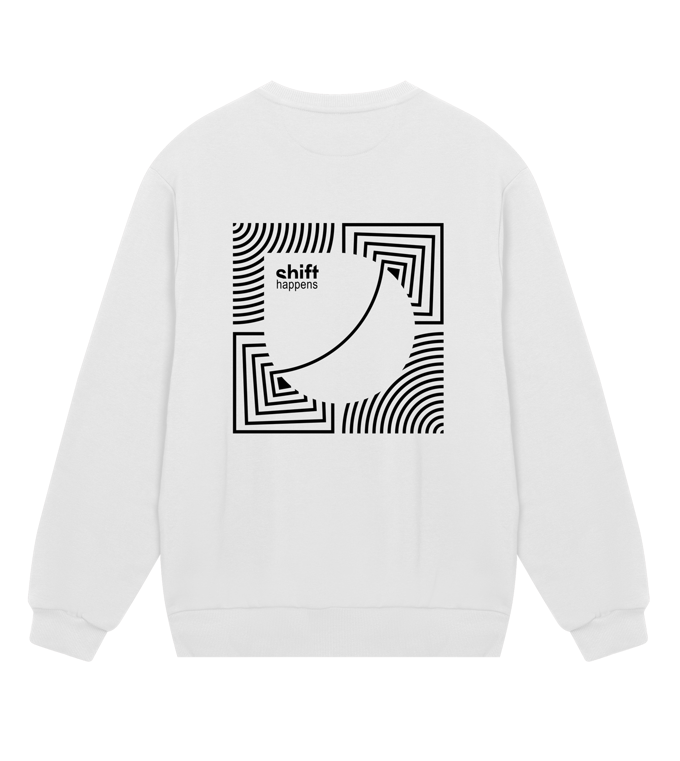 Sweatshirt Herren Regular, Off White, Hinten, Good Morning World, zweiseitig, Shift Happens N01
