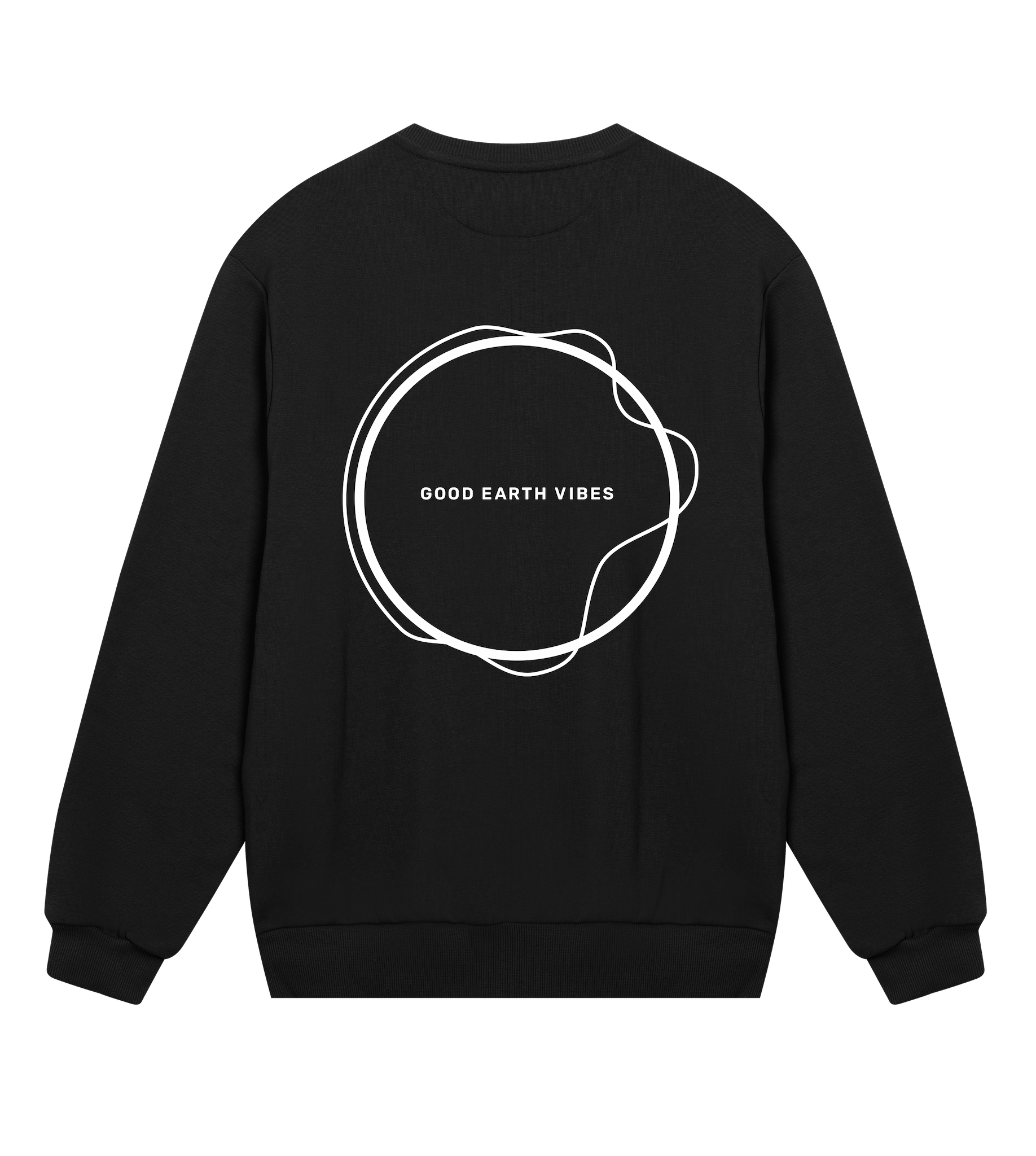 Sweatshirt Herren Schwarz Regular Rückseite – Good Earth Vibes