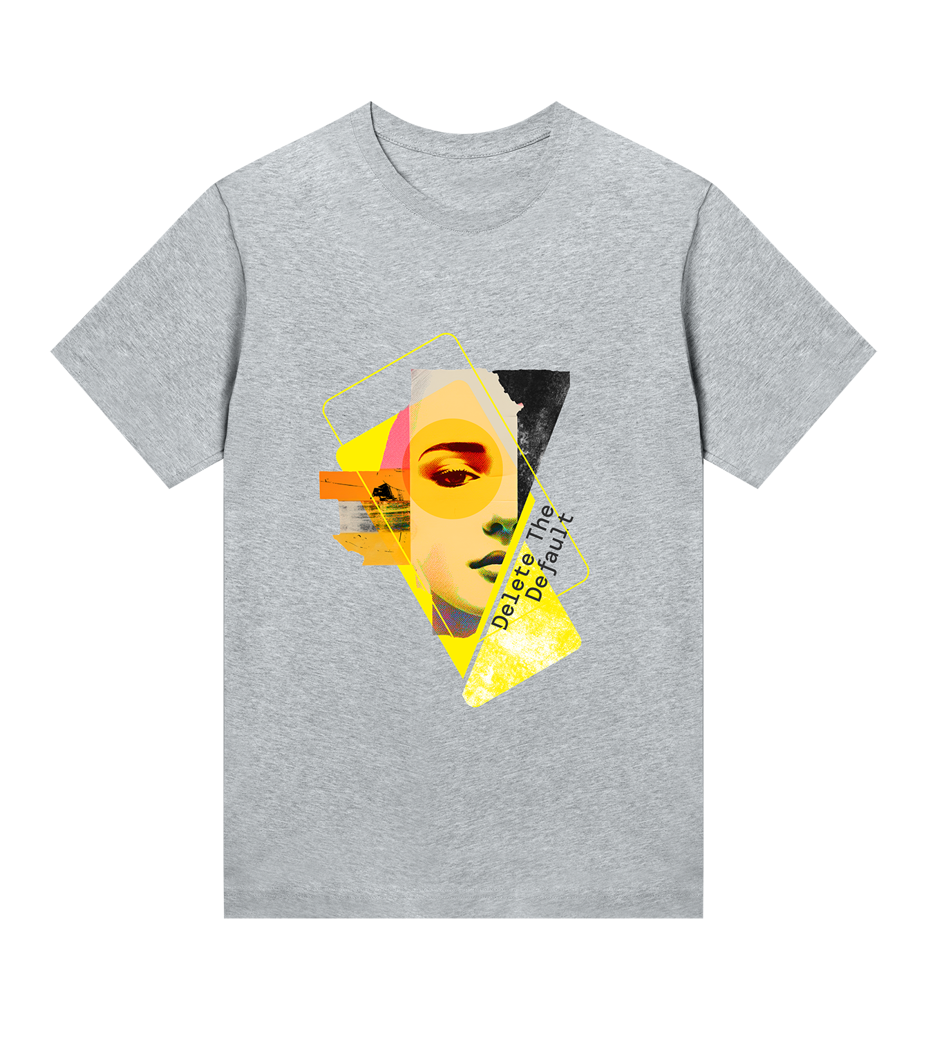 T-Shirt Frauen Regular, Grau meliert, Vorne, Good Morning World, einseitig, Delete The Default N01