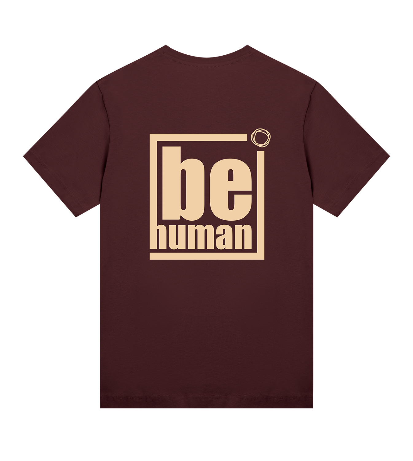 T-Shirt Frauen Regular, Maroon, Hinten, Good Morning World, zweiseitig, Be Human N01