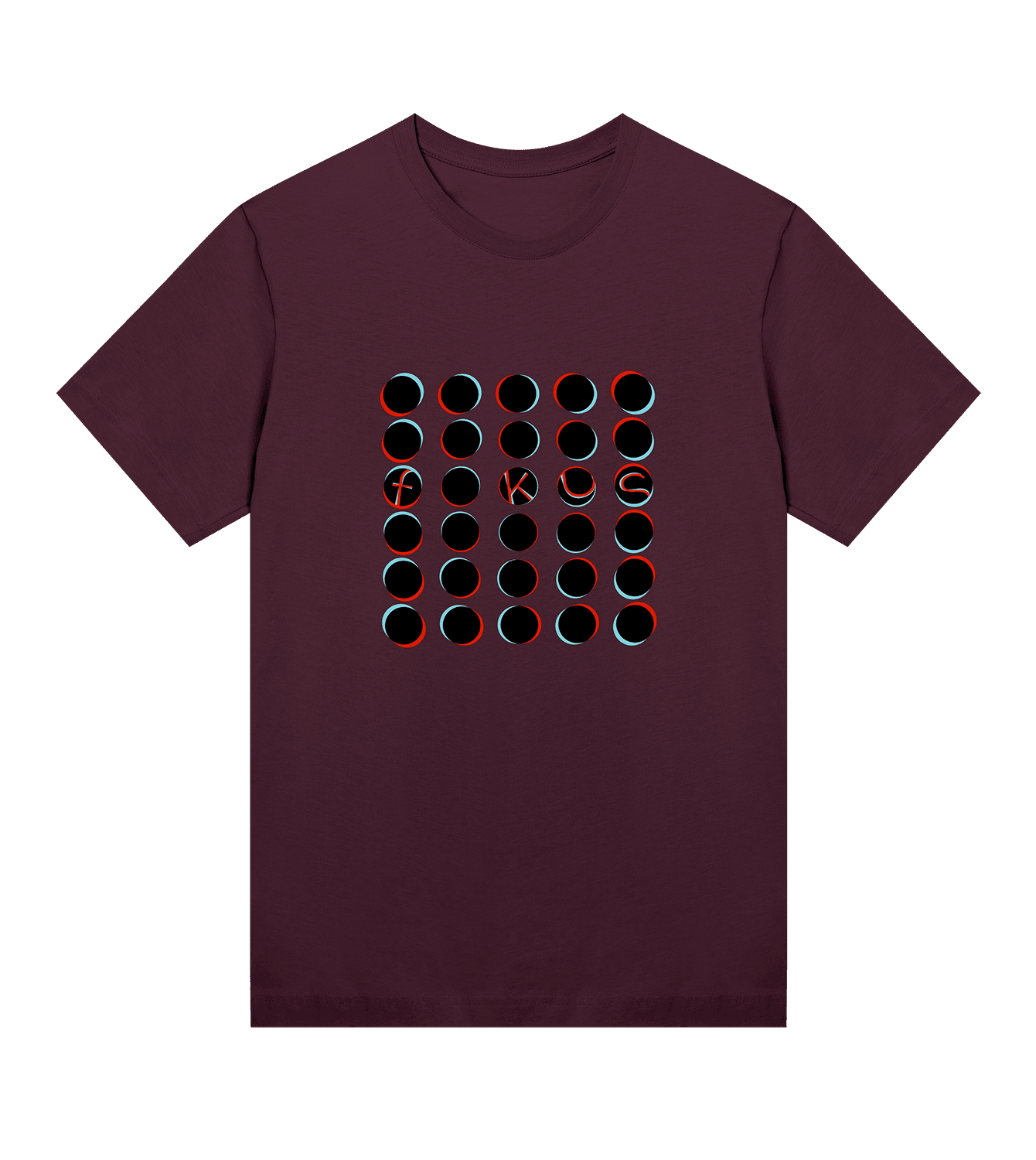 T-Shirt Frauen Regular, Maroon, Vorne, Good Morning World, einseitig, Fokus N01