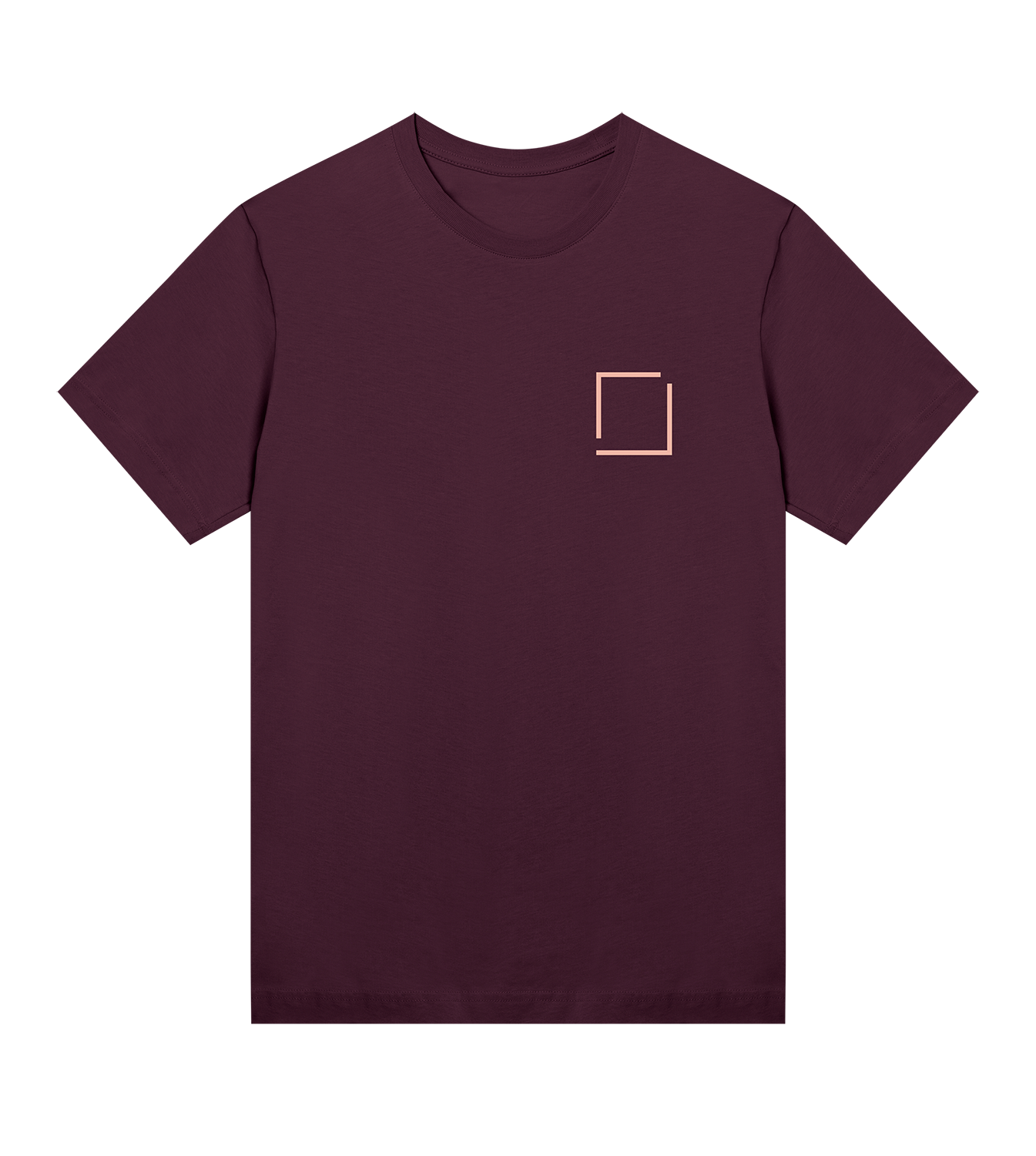 T-Shirt Frauen Regular, Maroon, Vorne, Good Morning World, zweiseitig, Be Human N01