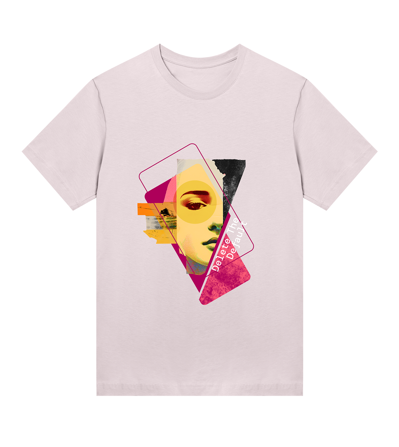 T-Shirt Frauen Regular, Soft Pink, Vorne, Good Morning World, einseitig, Delete The Default N01