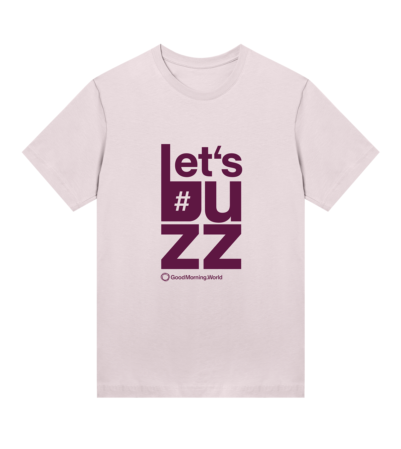 T-Shirt Frauen Regular, Soft Pink, Vorne, Good Morning World, einseitig, Lets' Buzz N01