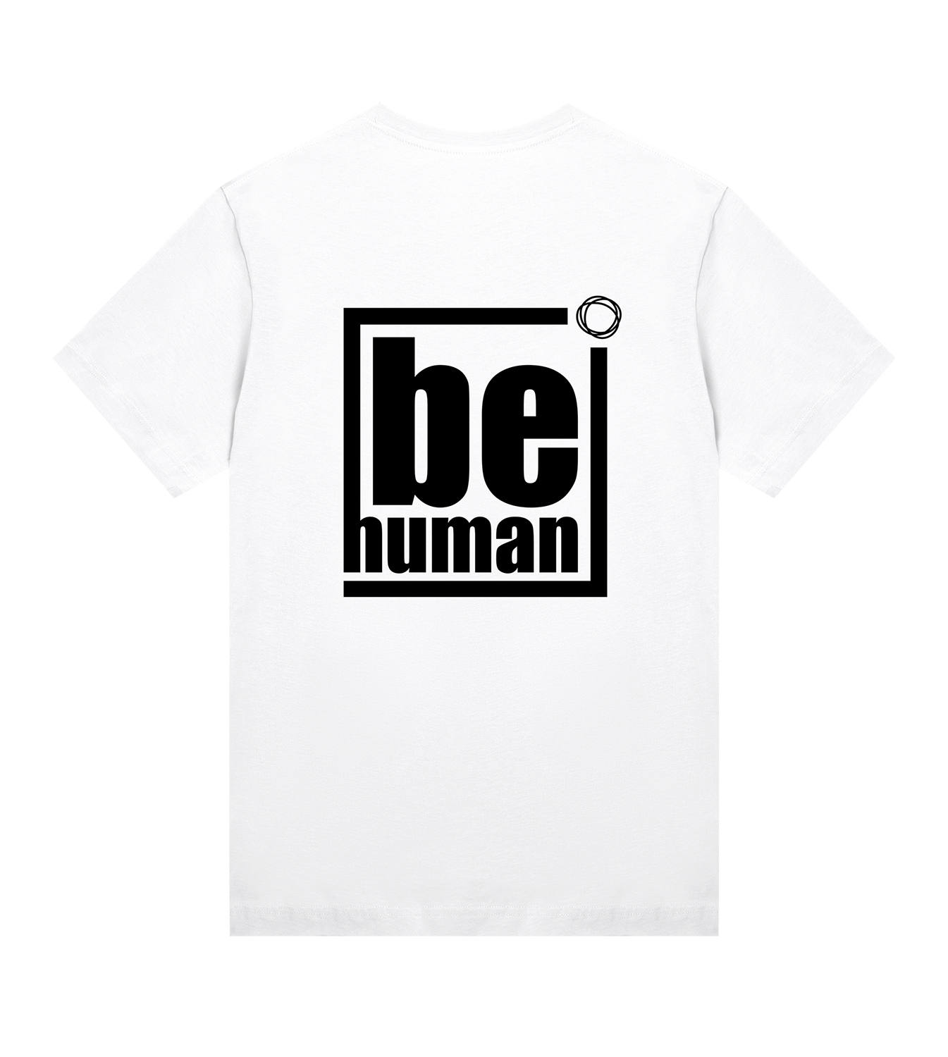 T-Shirt Frauen Regular, Weiss, Hinten, Good Morning World, zweiseitig, Be Human N01