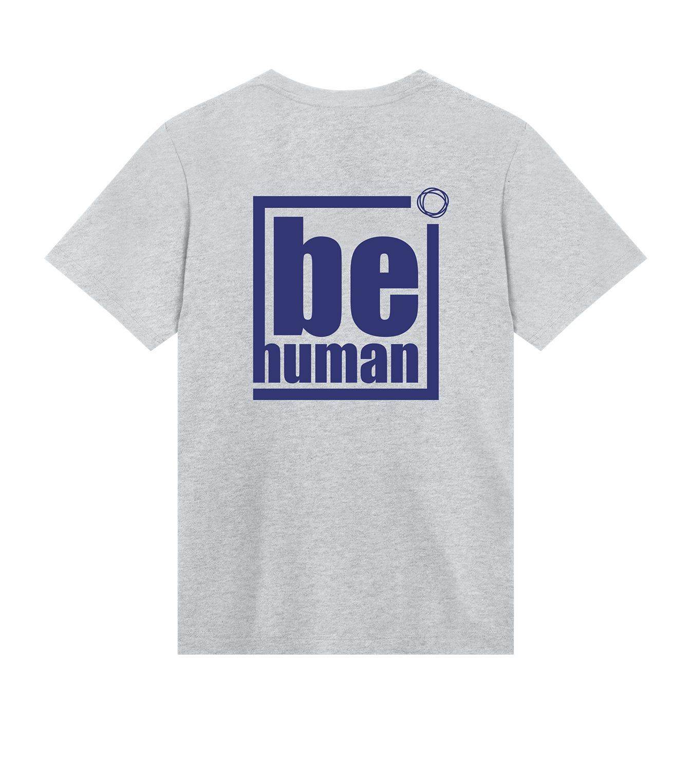 T-Shirt Männer Regular, Grau meliert, Hinten, Good Morning World, zweiseitig, Be Human N01