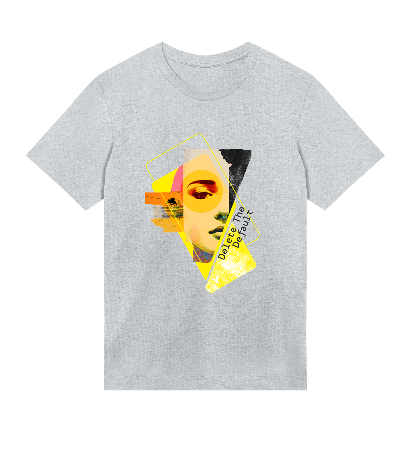 T-Shirt Männer Regular, Grau meliert, Vorne, Good Morning World, einseitig, Delete The Default N01