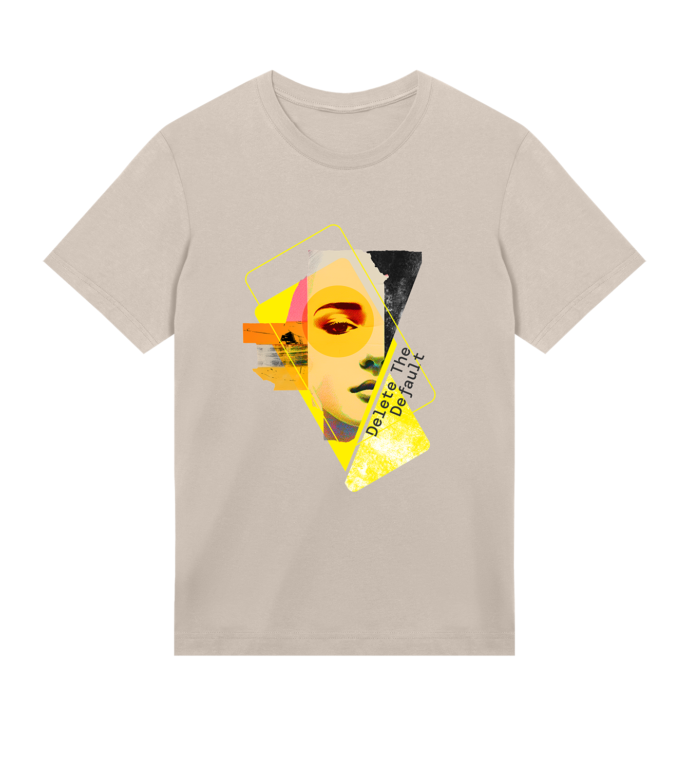 T-Shirt Männer Regular, Sand, Vorne, Good Morning World, einseitig, Delete The Default N01