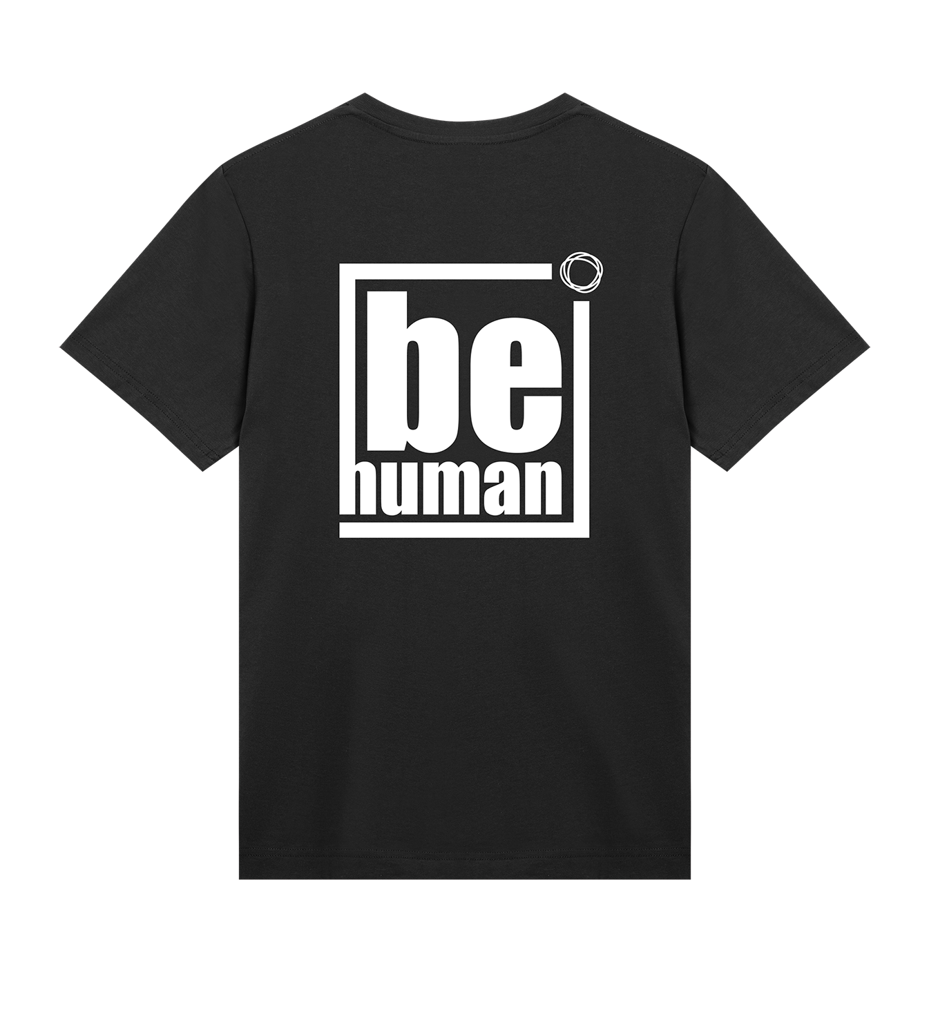 T-Shirt Männer Regular, Schwarz, Hinten, Good Morning World, zweiseitig, Be Human N01