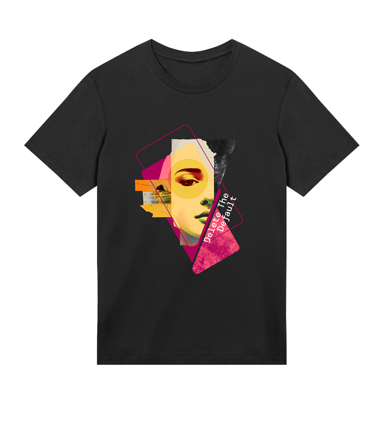 T-Shirt Männer Regular, Schwarz, Vorne, Good Morning World, einseitig, Delete The Default N01