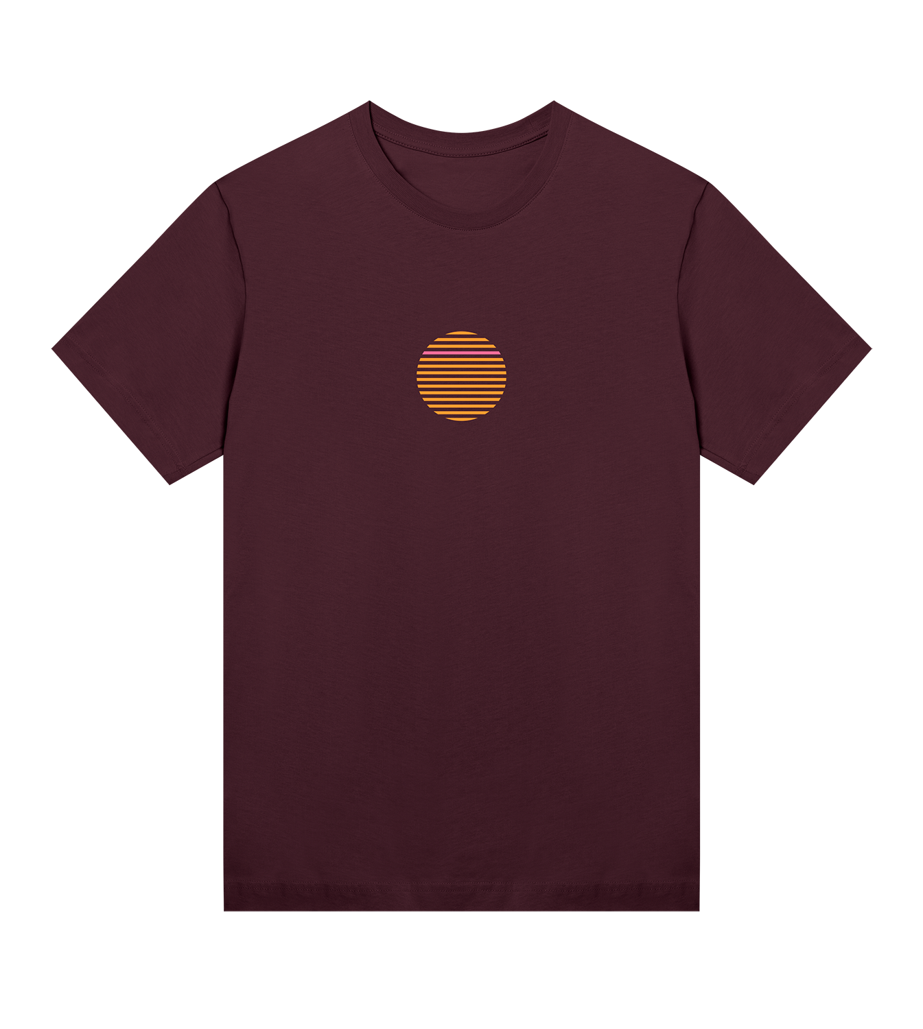 T-Shirt Frauen Regular, Maroon, Vorne, Good Morning World, zweiseitig, N01