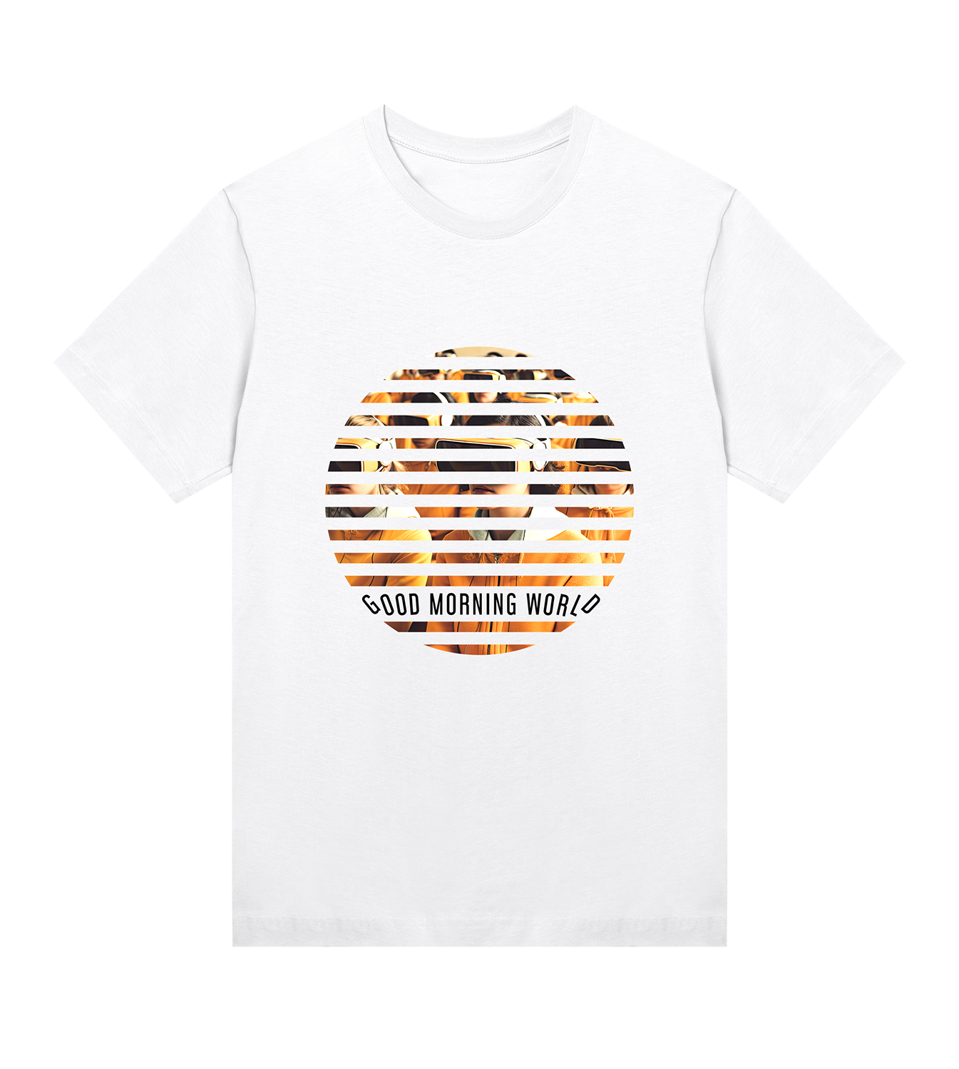T-Shirt Frauen Regular, Weiss, Vorne, Good Morning World, einseitig, N01