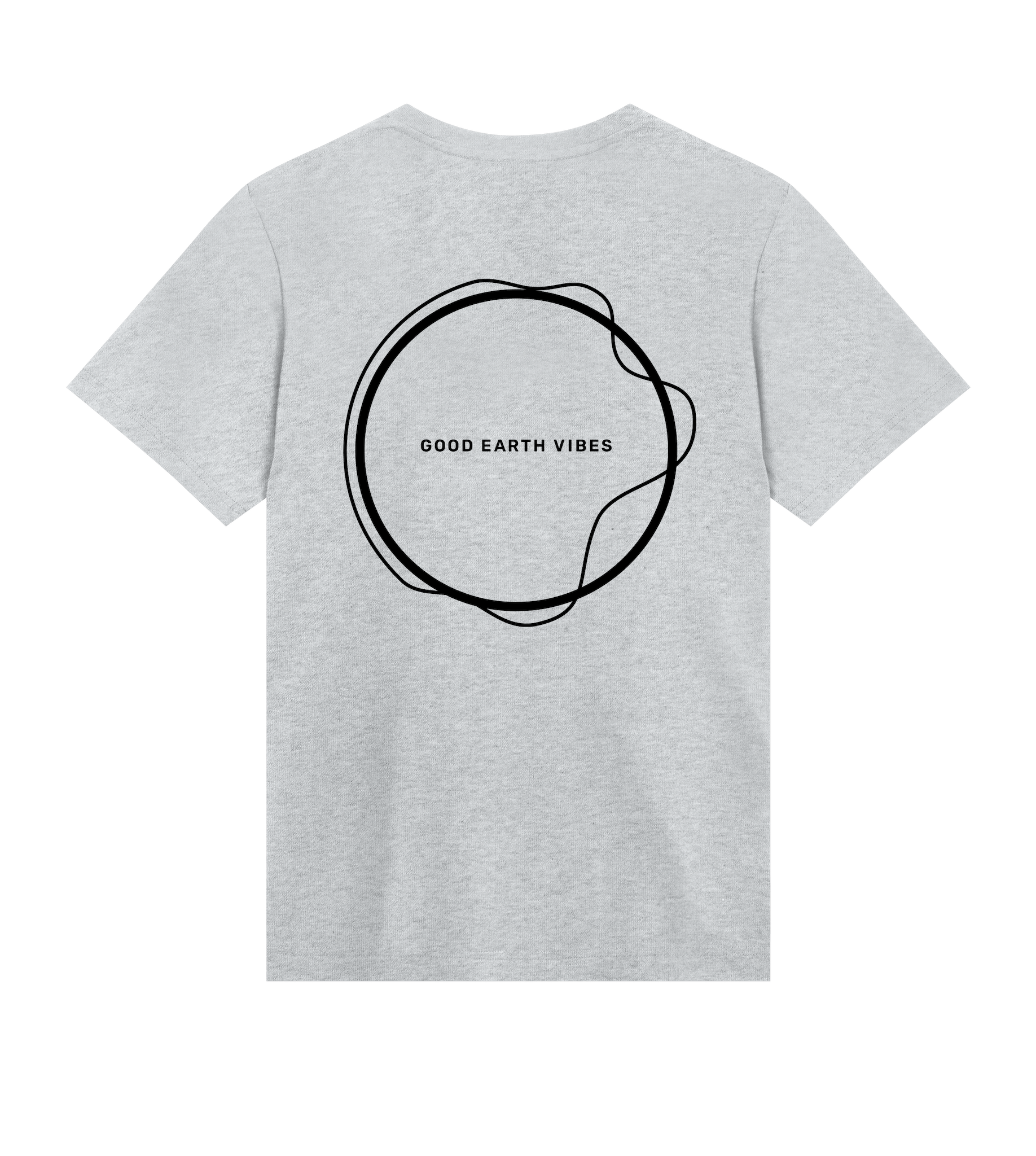 T-Shirt Herren Grau meliert Regular Rückseite – Good Earth Vibes