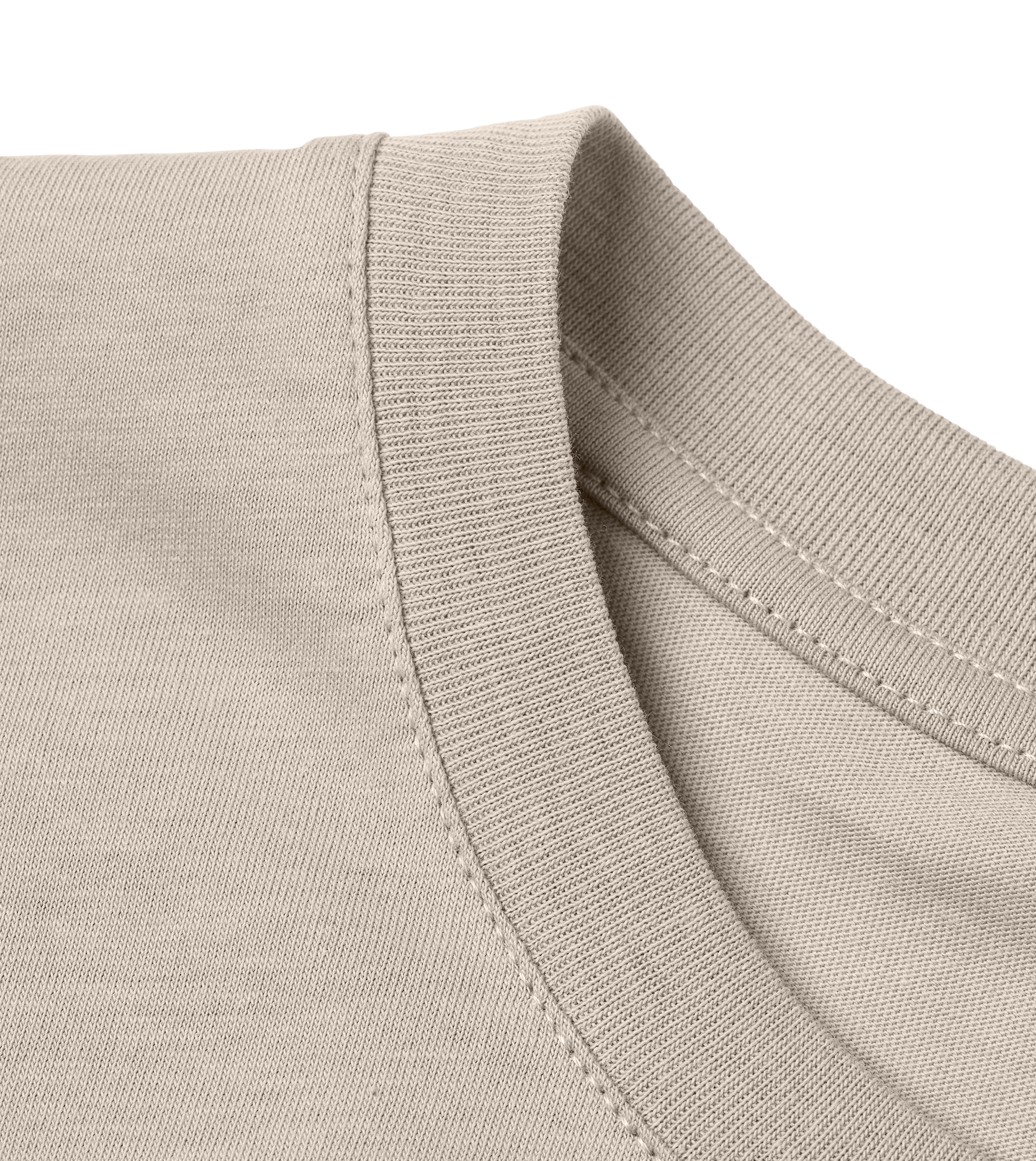T-Shirt Herren Sand Regular Detailansicht – Good Earth Vibes