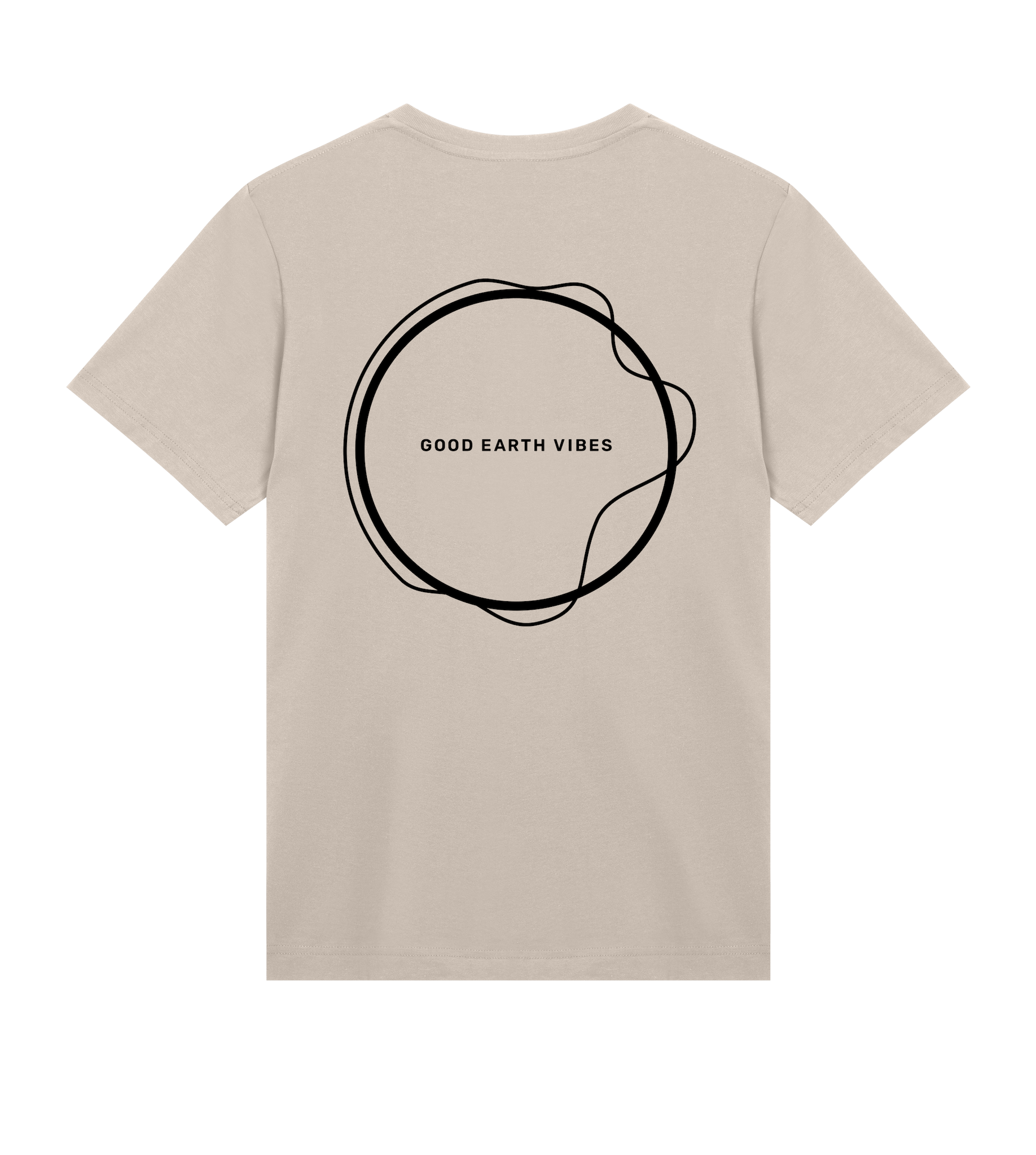T-Shirt Herren Sand Regular Rückseite – Good Earth Vibes