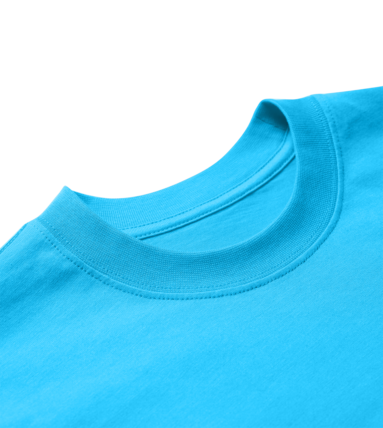 T-Shirt Männer Boxy, Türkis, Detail, Good Morning World, einseitig, Be Human N01